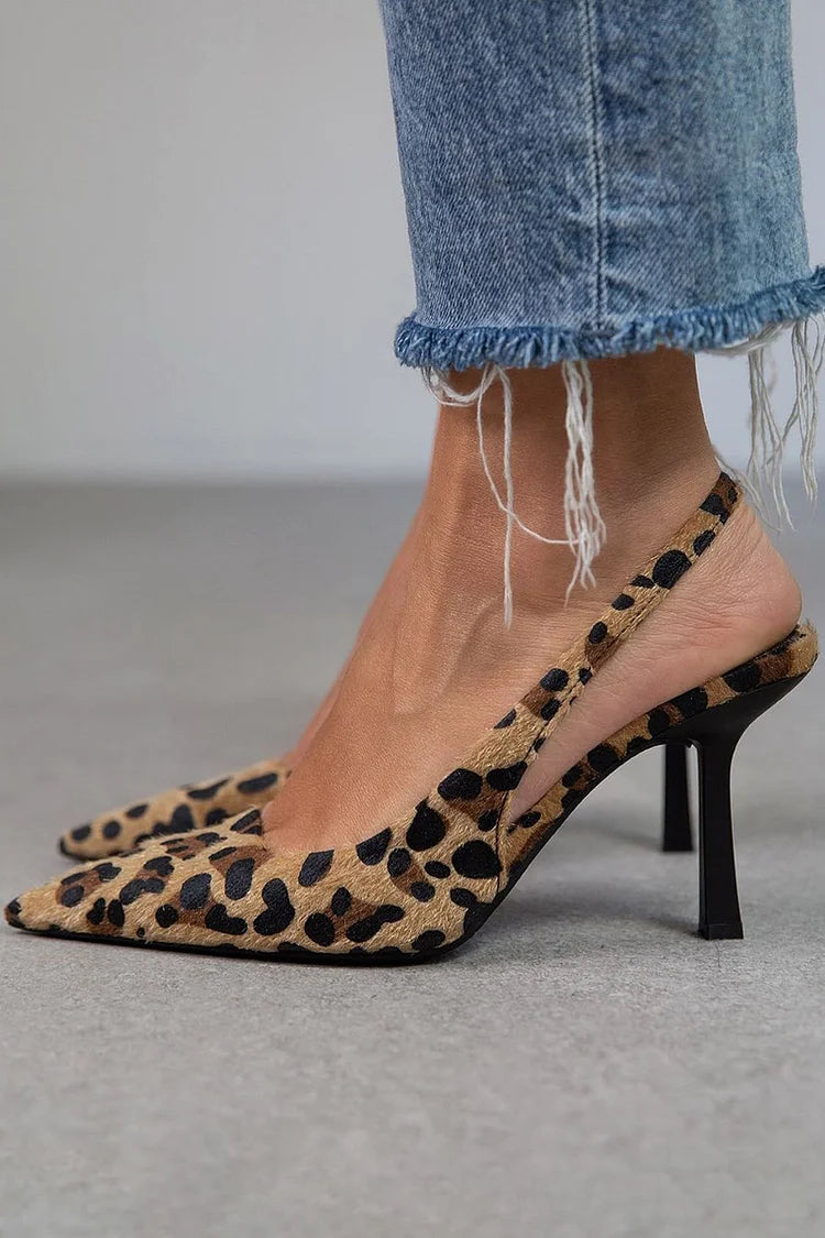 Ambra™ | Décolleté con stampa leopardata e cinturino posteriore