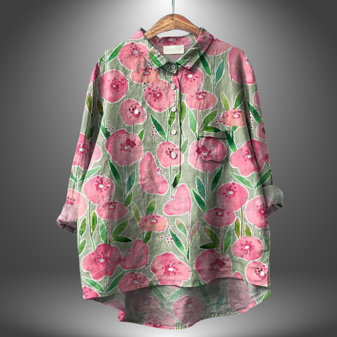 Virginia | Camicia Floreale Artigianale da Donna