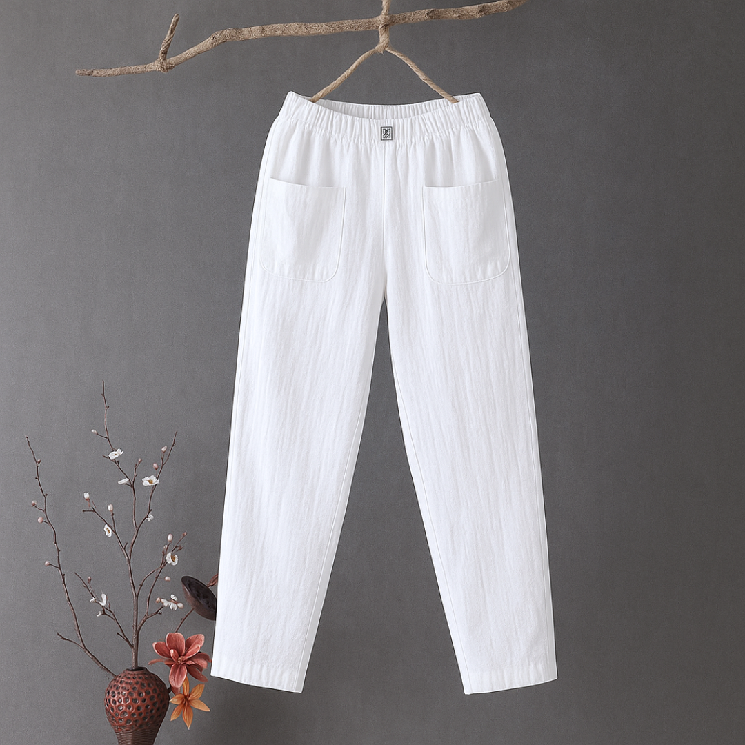 Erika™ | Pantaloni Casual in Cotone e Lino con Elastico in Vita