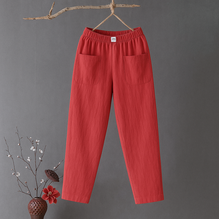 Erika™ | Pantaloni Casual in Cotone e Lino con Elastico in Vita