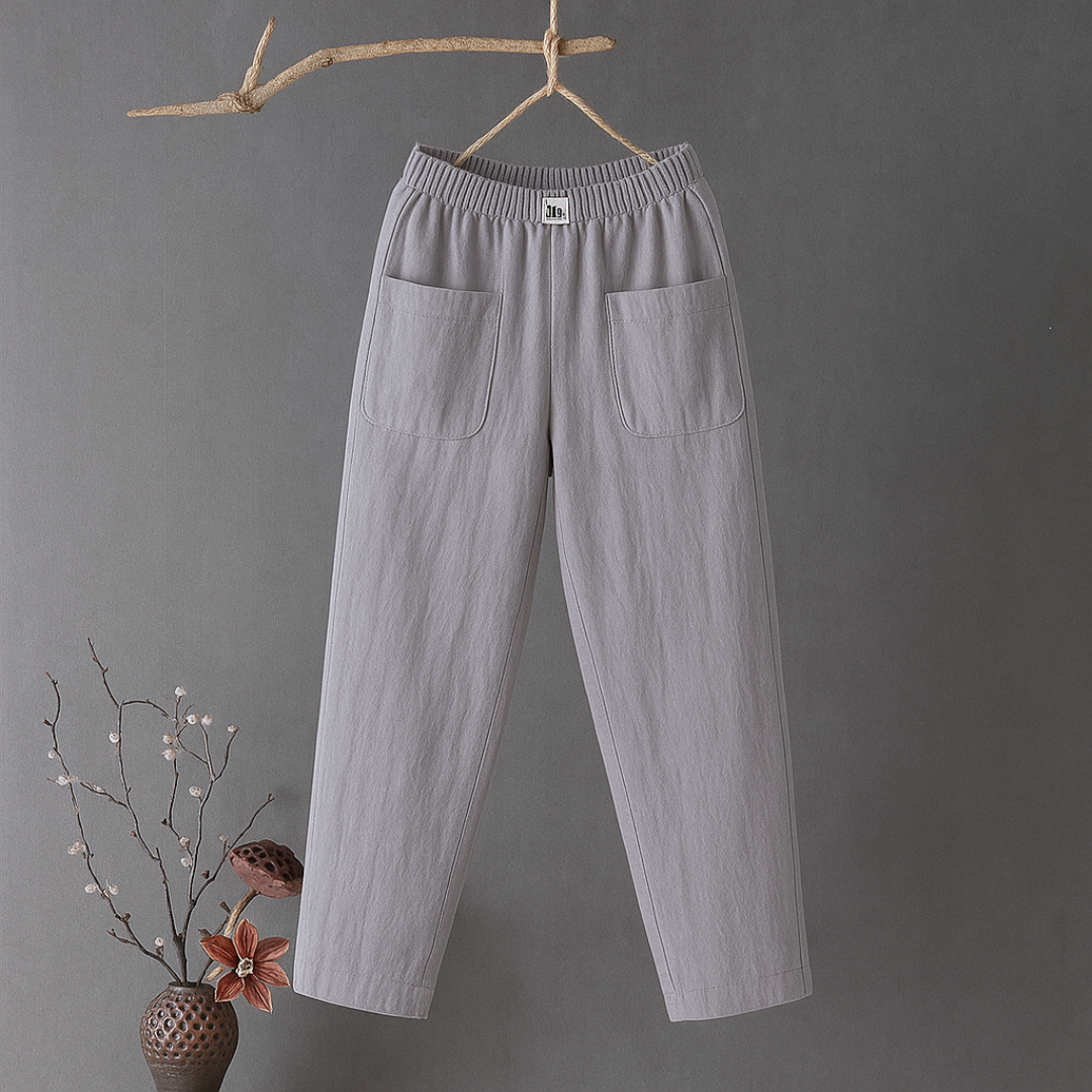 Erika™ | Pantaloni Casual in Cotone e Lino con Elastico in Vita