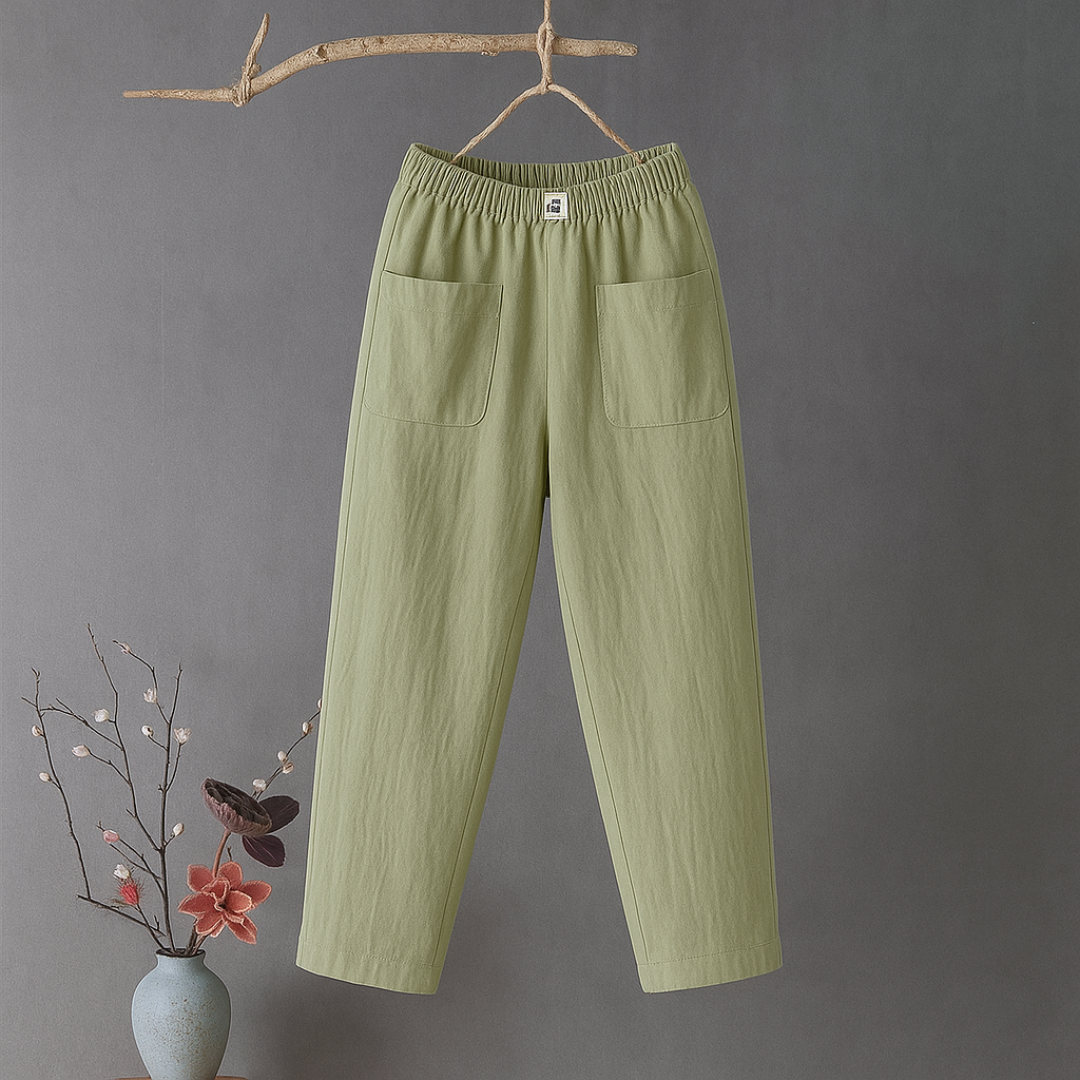 Erika™ | Pantaloni Casual in Cotone e Lino con Elastico in Vita