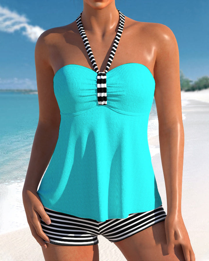 Arianna™ | Tankini a Righe Senza Schiena