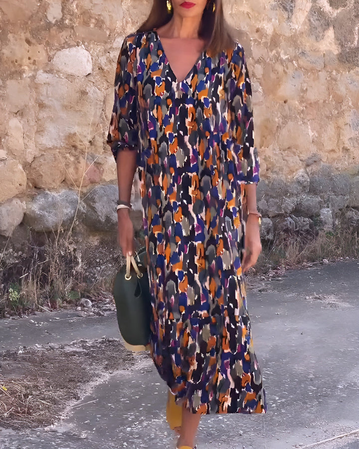 VIOLETTA™ | Abito Lungo V con Stile Retrò e Comfort Elegante per Ogni Occasione