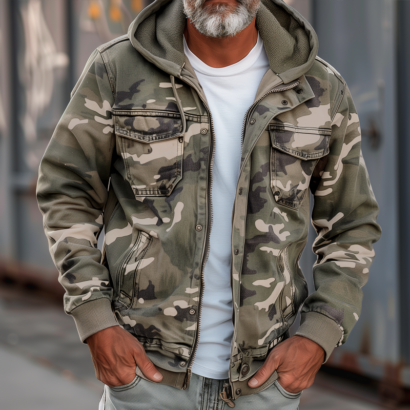 Fabian™ - Giacca Cargo Camouflage da Uomo - Con Cappuccio e Design a Multi-Tasche