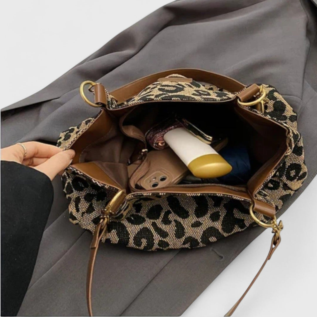 Valérie™ | Borsa Grande Con Elegante Stampa Leopardata