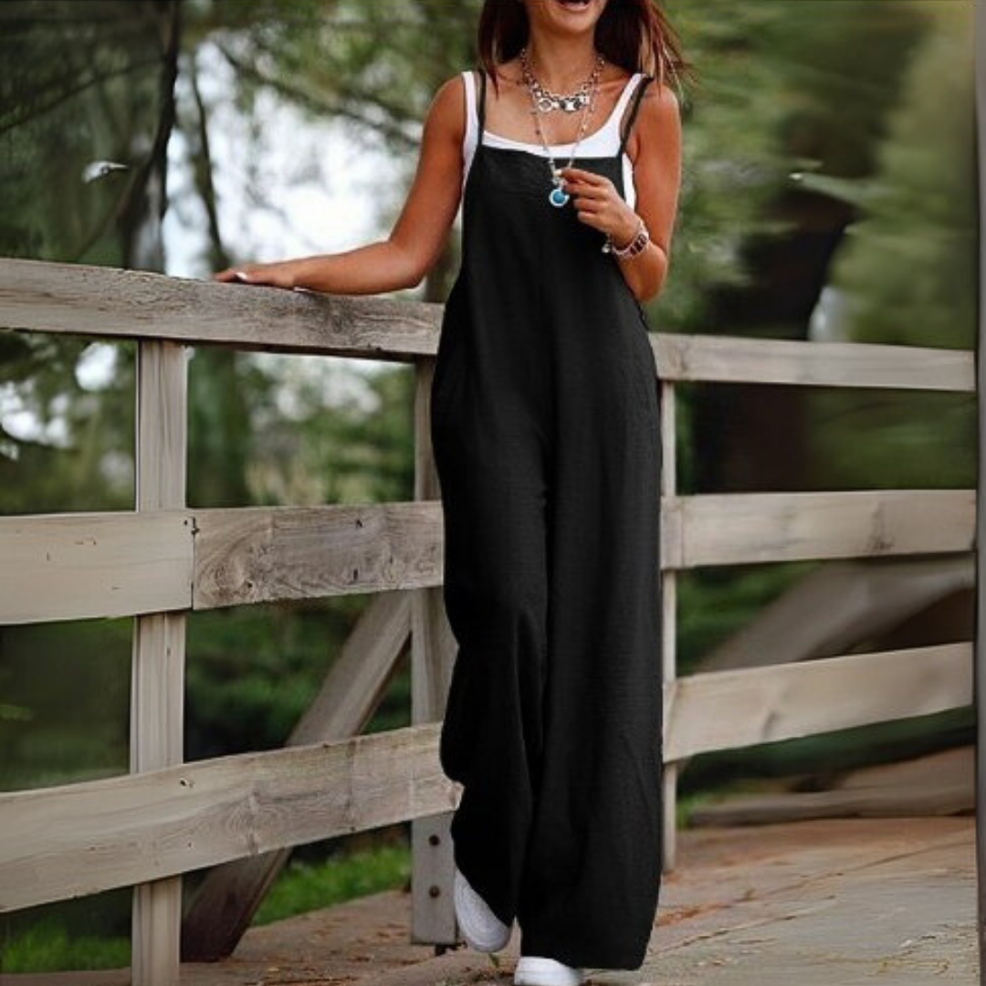 Annia™ | Salopette Casual Con Gambe Ampie E Tasche