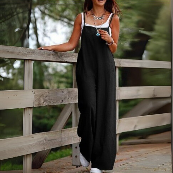 Annia™ | Salopette Casual Con Gambe Ampie E Tasche