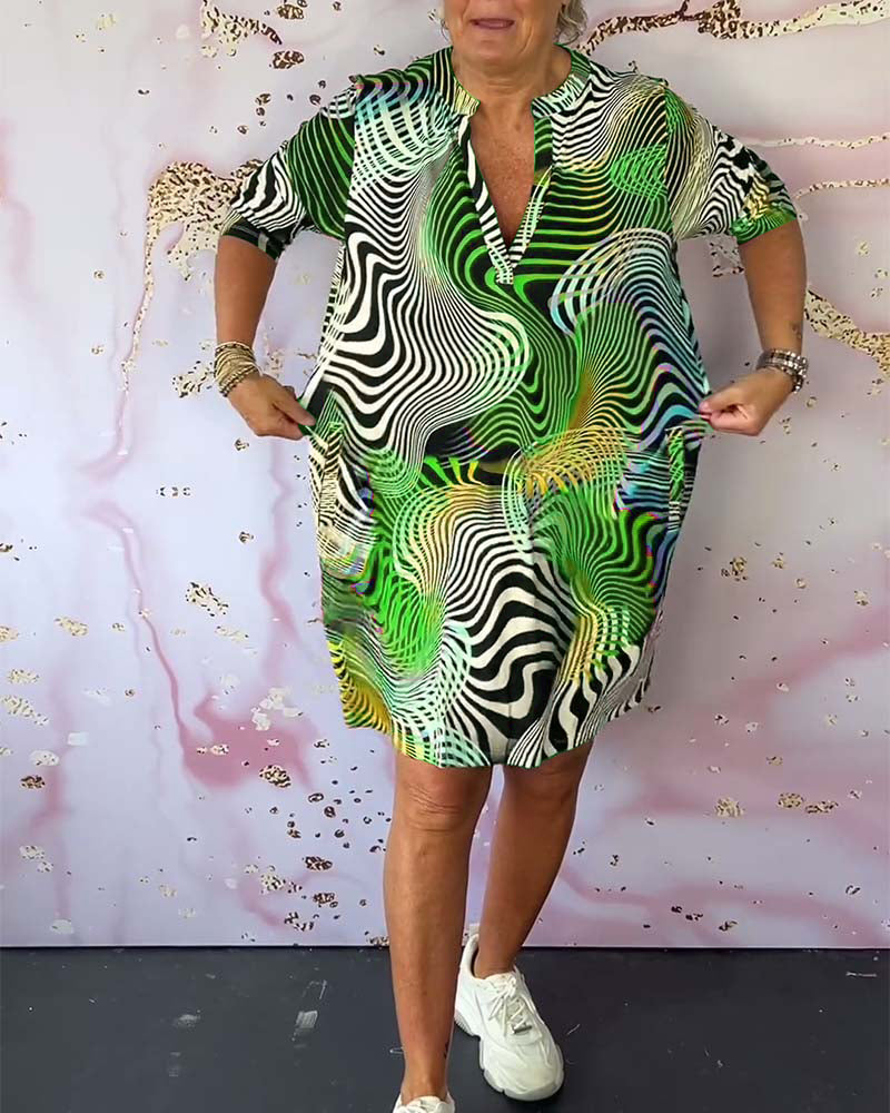 Ria™ | Abito Colorato con Scollo a V