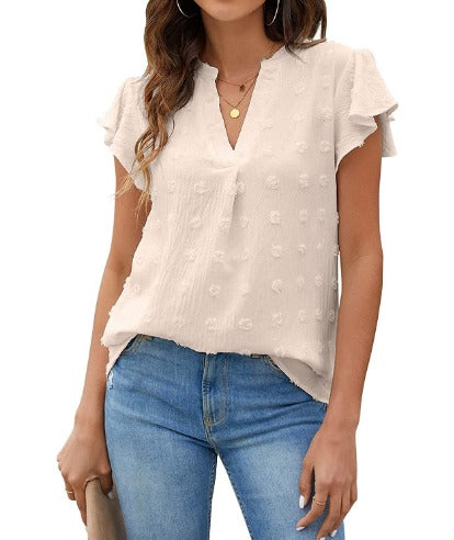 Hannah™ | Blusa con Patchwork e Rouches