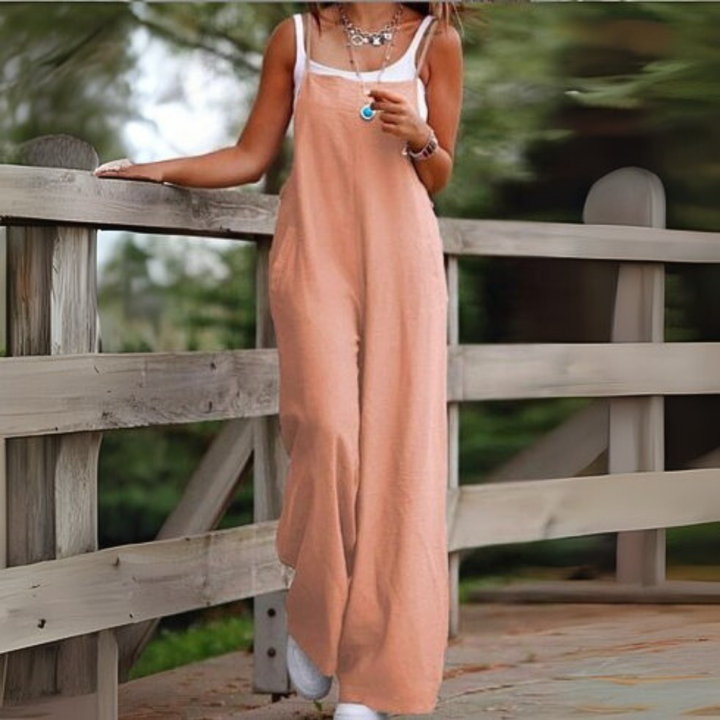 Annia™ | Salopette Casual Con Gambe Ampie E Tasche