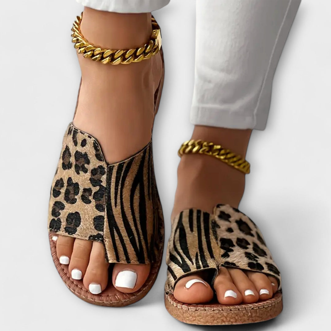 Rachele | Pantofole leopardate bicolori