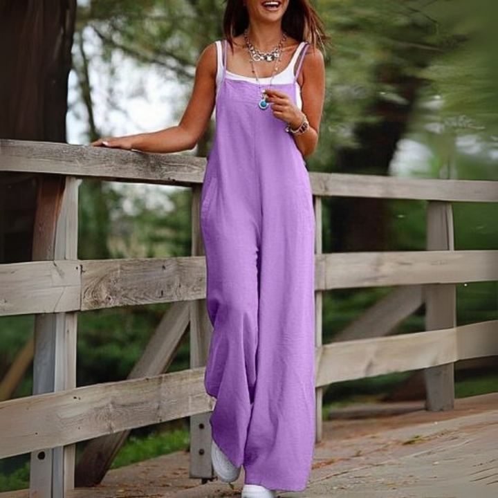Annia™ | Salopette Casual Con Gambe Ampie E Tasche