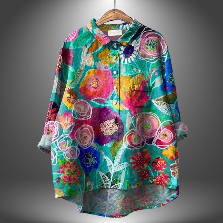 Virginia | Camicia Floreale Artigianale da Donna
