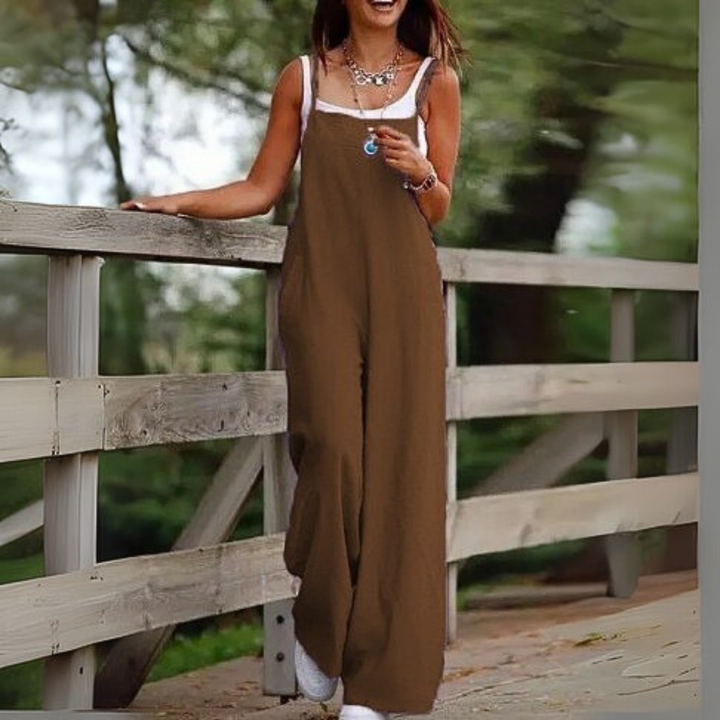Annia™ | Salopette Casual Con Gambe Ampie E Tasche