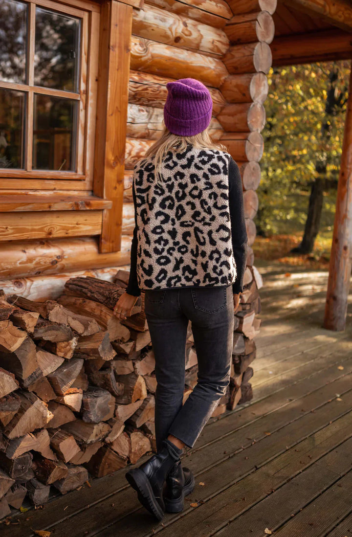 ASTRID™ | Gilet in Maglia con Stampa Leopardata