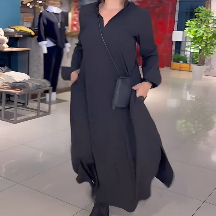 Bellini™ | Abito Lungo Fluido con Spacco Laterale