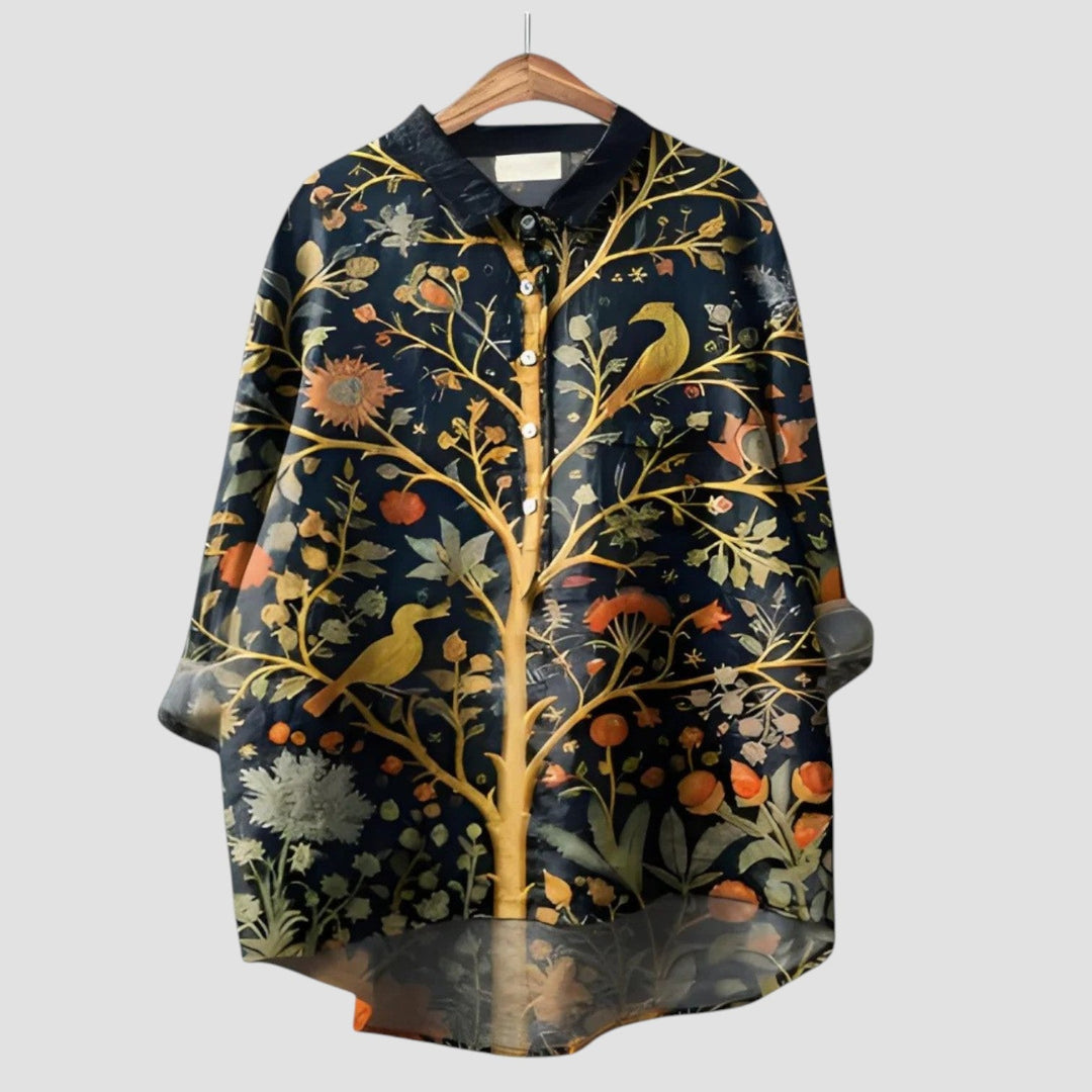 ALMA™ | Camicia Oversize con Motivo Foresta Incantata
