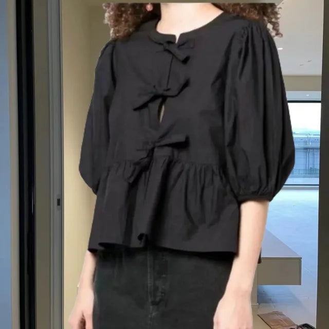 Rosa™ | Blusa Trendy con Stampa Leopardata e Maniche Voluminose