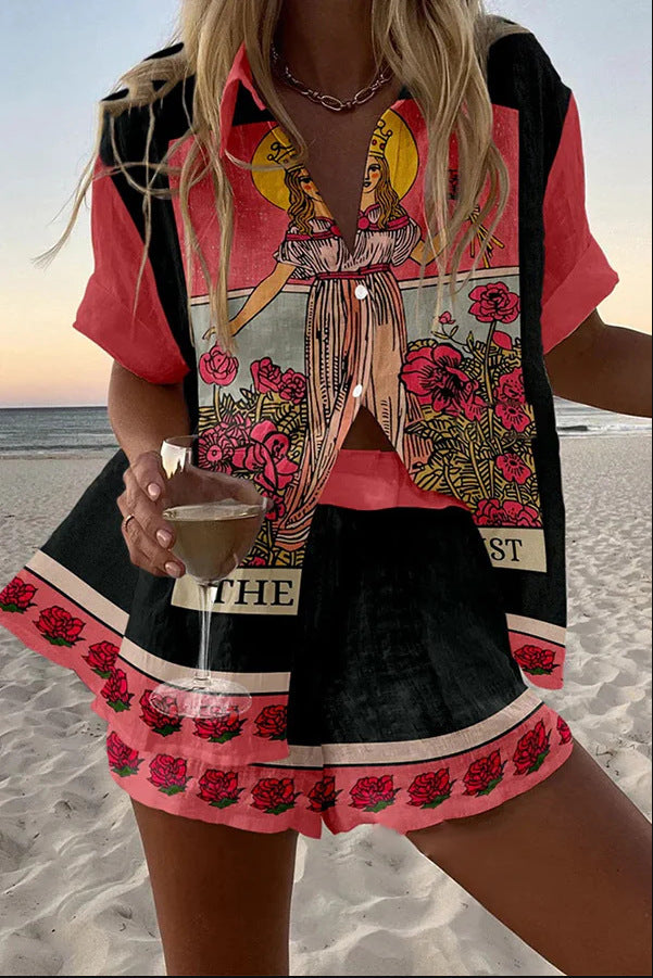 Bellini™ | Top in Lino Rosa Virgine a Maniche Corte