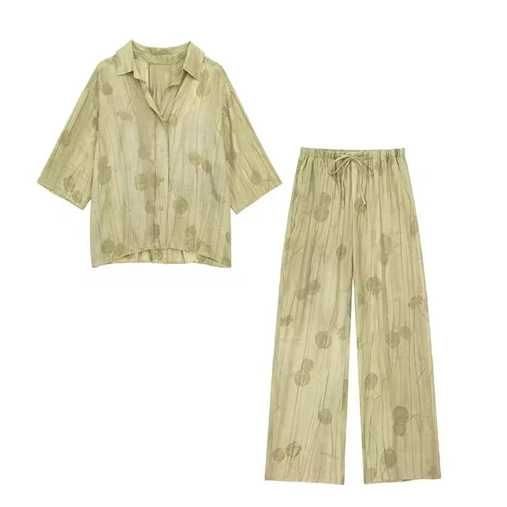 Alice™ | Camicia Casual e Pantaloni a Gamba Larga