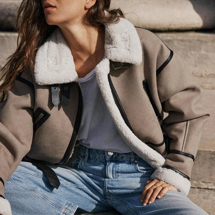 Bellini | Giacca in pelle versatile khaki