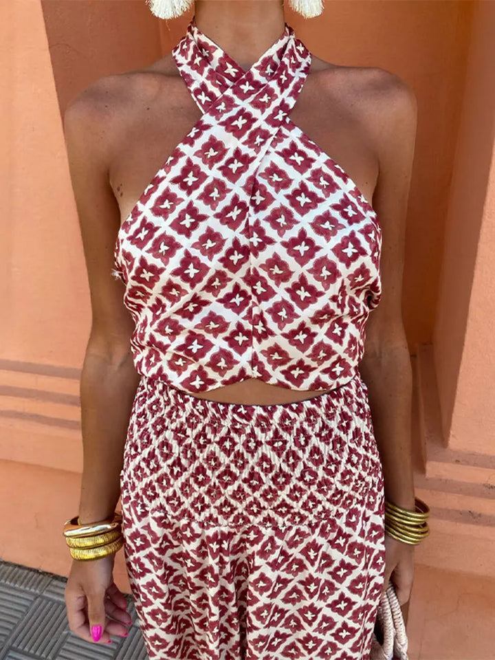 Mickay™ | Elegante Abito Midi con Spalle Scoperte e Dettagli Arricciati