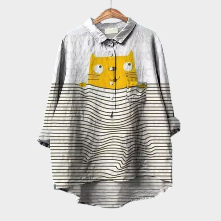 VIVIANA™ | Blusa Oversize con Stampa di Gatti