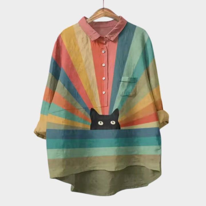 VIVIANA™ | Blusa Oversize con Stampa di Gatti