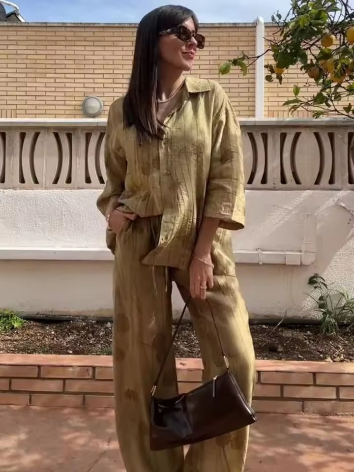 Alice™ | Camicia Casual e Pantaloni a Gamba Larga