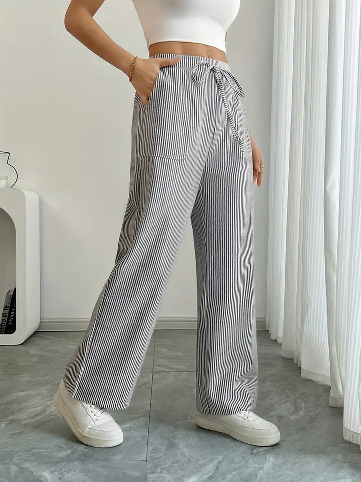 Alina™ | Eleganti Pantaloni a Righe con Tasche