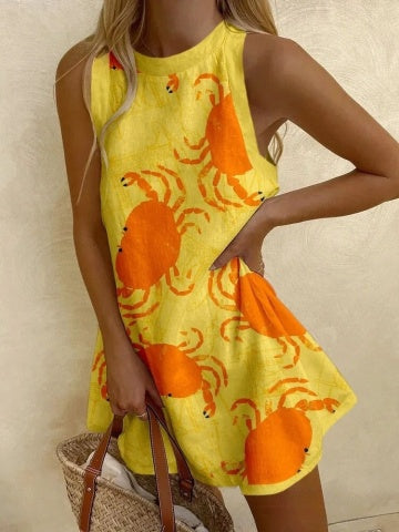 Bellini™ | Mini Abito con Stampa Granchio