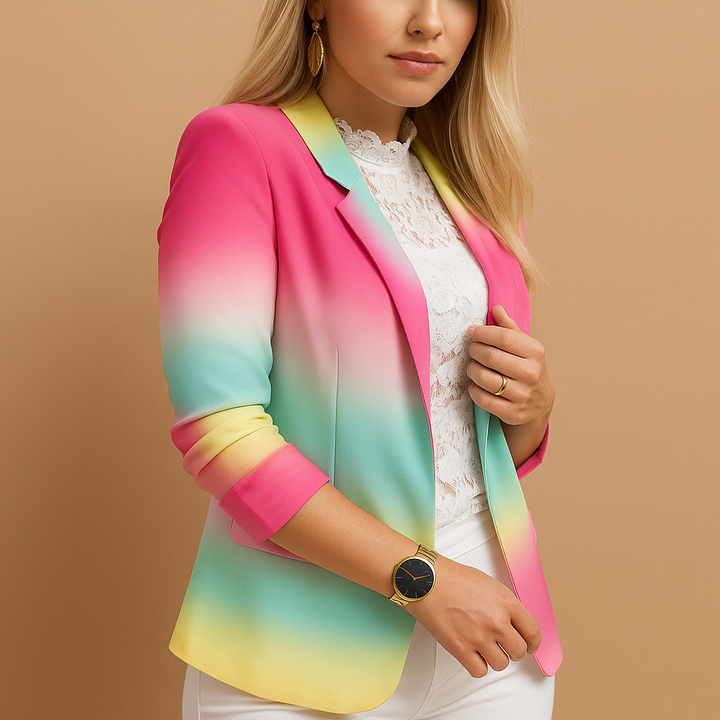 Bellini™ | Blazer elegante da donna con stampa vivace e colletto a scialle