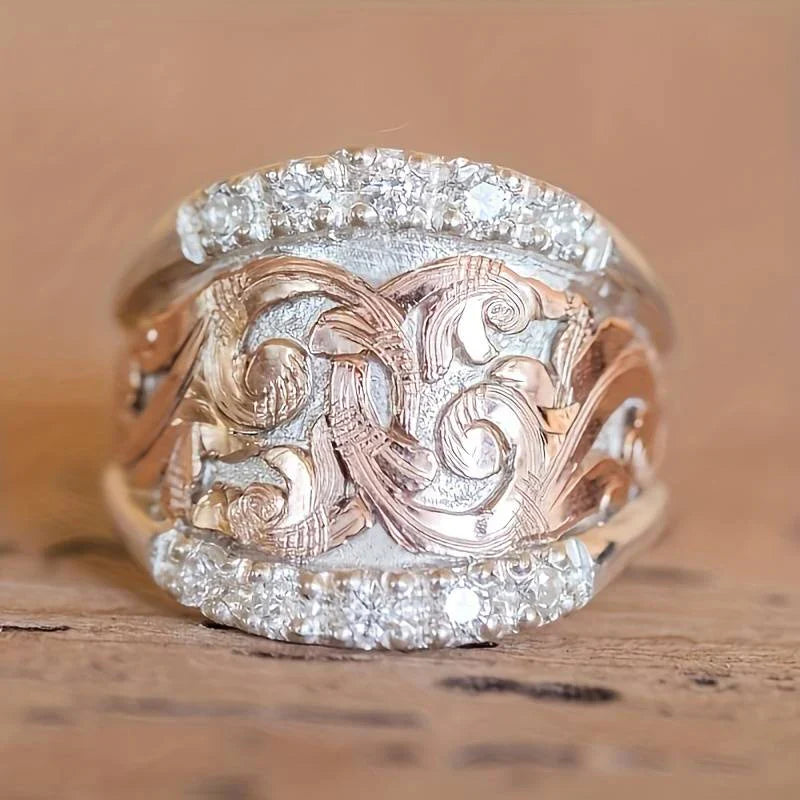 Anello Vintage in Argento & Rosa