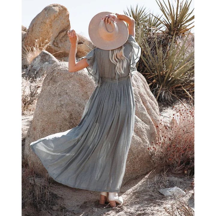 Sara™ | Abito Maxi Stile Ibiza Verde/Grigio