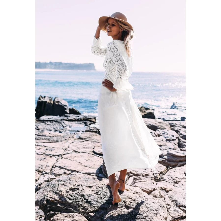 Jasmijn™ | Abito Maxi Bianco Stile Ibiza