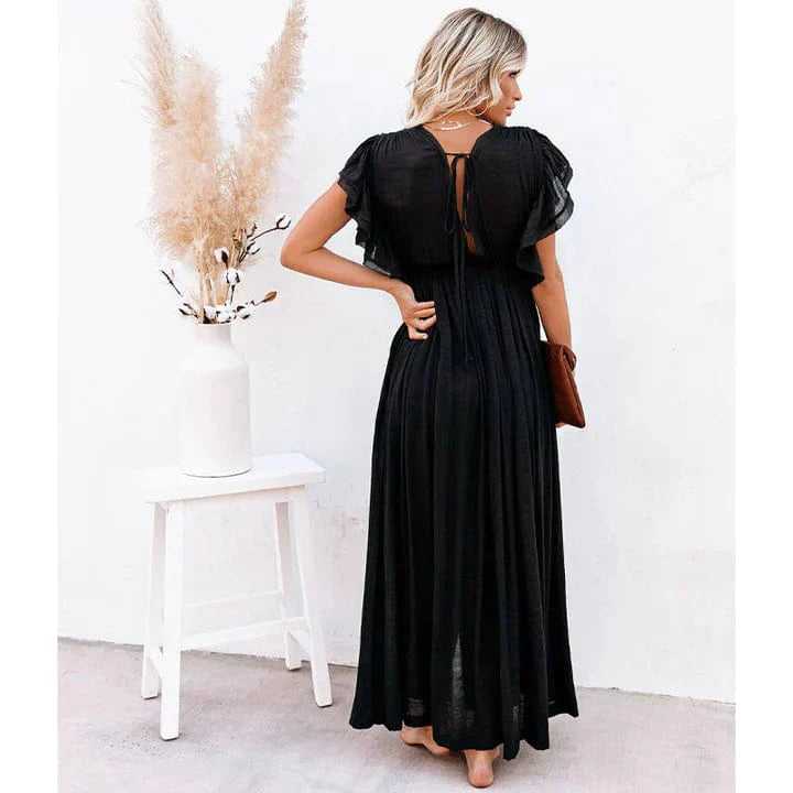 Feline™ | Abito Maxi Nero Stile Ibiza