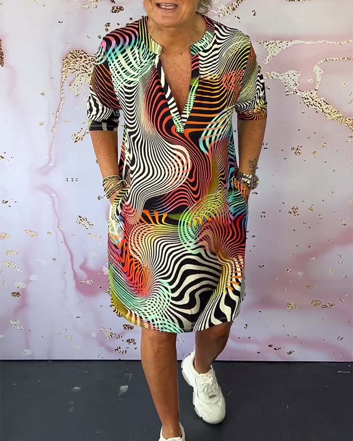 Ursula™ | Vestito Colorato con Scollatura a V