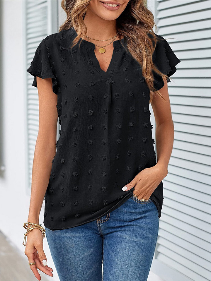 Hannah™ | Blusa con Patchwork e Rouches