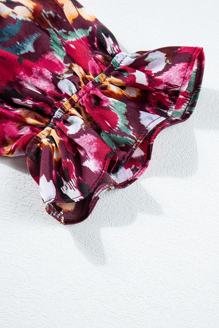 Yara™ | Vestito a Strati con Motivi Floreali e Ruches