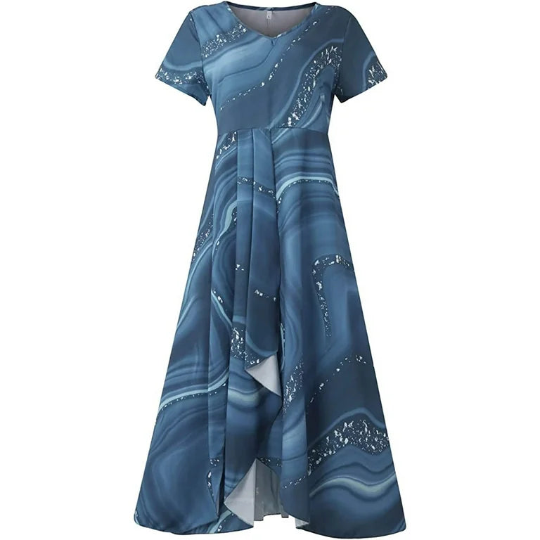 Stella™ | Abito midi con design vorticoso e scollatura a V