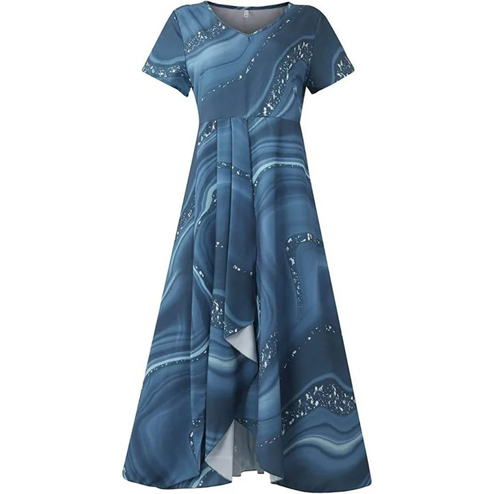 Stella™ | Abito midi con design vorticoso e scollatura a V