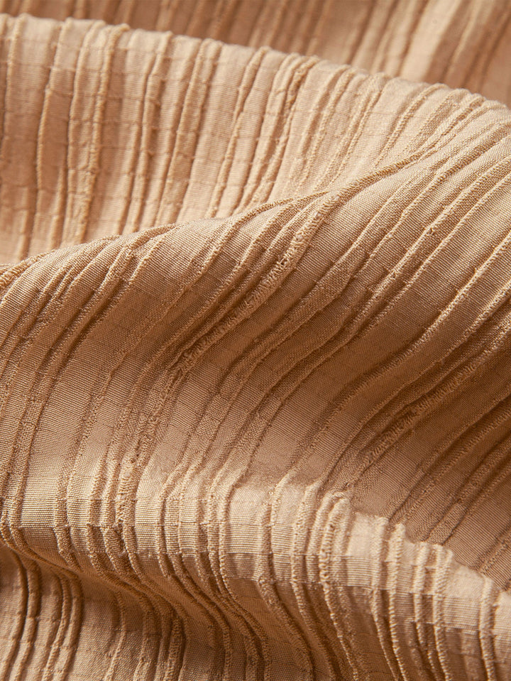 Camicia Button Up Texturizzata Stropicciata & Pantaloni Dritti in Tessuto Stropicciato