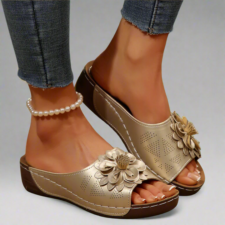 Jolanda™ | Eleganti Sandali Ortopedici con Motivo Floreale