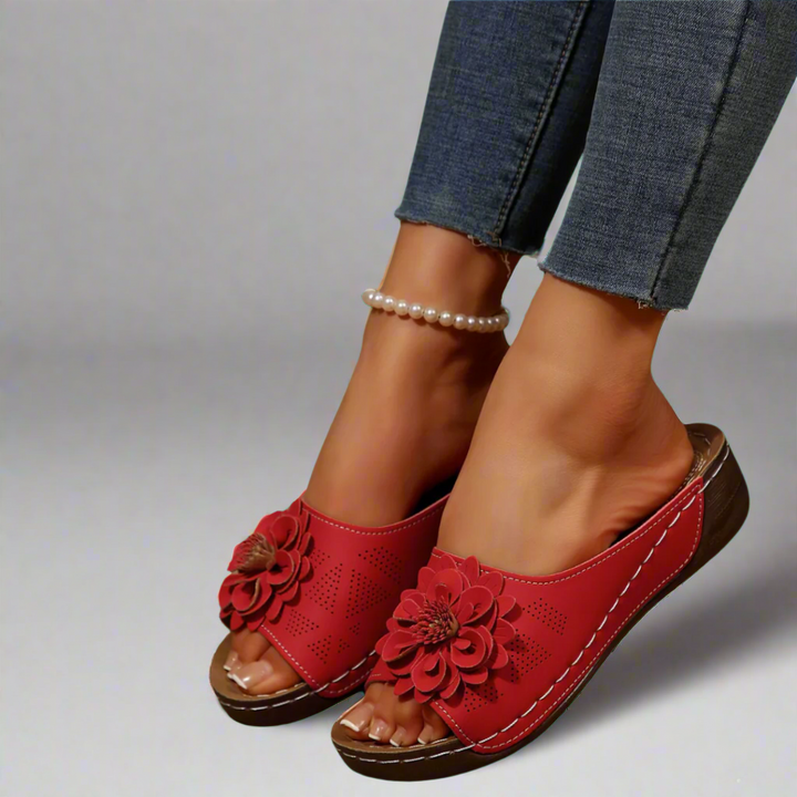 Jolanda™ | Eleganti Sandali Ortopedici con Motivo Floreale