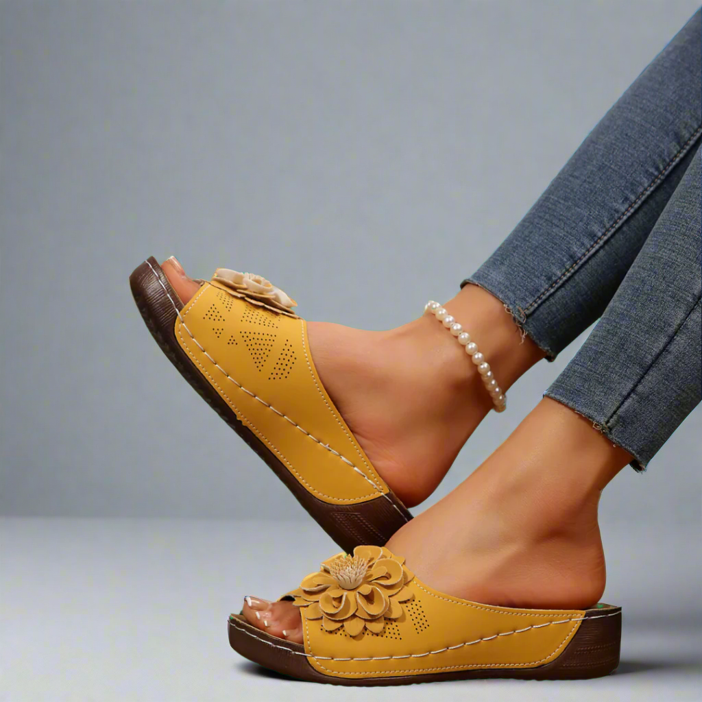 Jolanda™ | Eleganti Sandali Ortopedici con Motivo Floreale