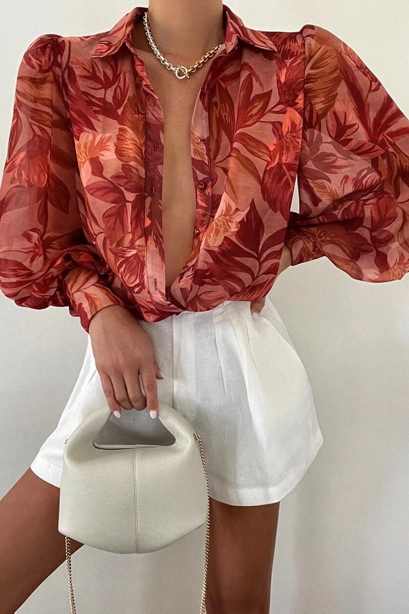 Jane™ | Blusa Floreale con Maniche a Palloncino