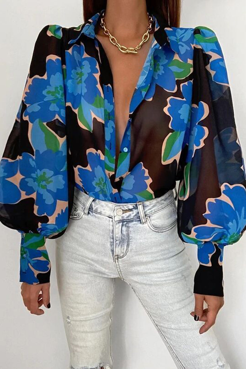 Jane™ | Blusa Floreale con Maniche a Palloncino