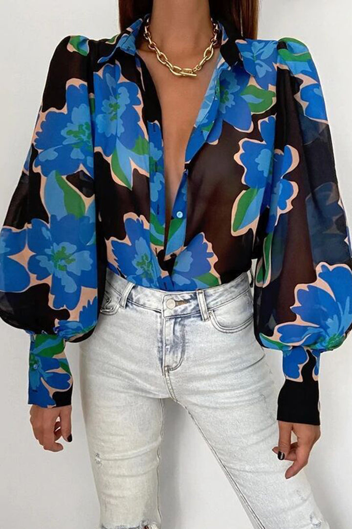 Jane™ | Blusa Floreale con Maniche a Palloncino