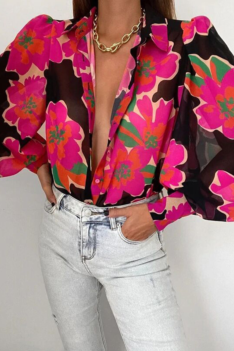 Jane™ | Blusa Floreale con Maniche a Palloncino